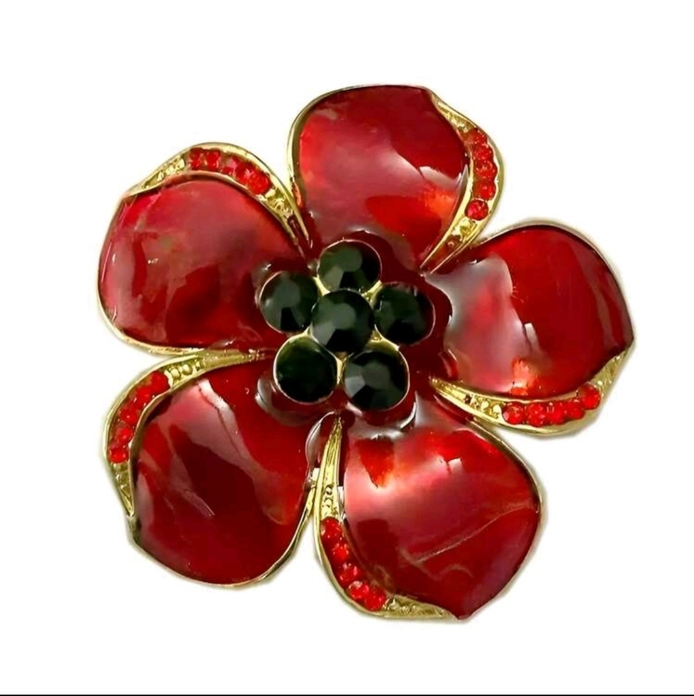 💮⚘️- Remembrance Day Poppy Pin / Broach 💮⚘️
